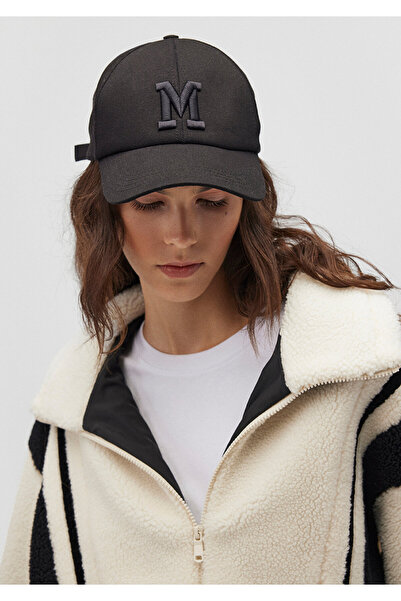 Mavi M Logo Detaylı Siyah Şapka 1912255-900