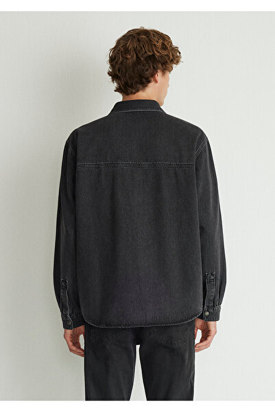Mavi Ross 90lar Antrasit Jean Gömlek Oversize / Geniş Kesim 0210031-80482
