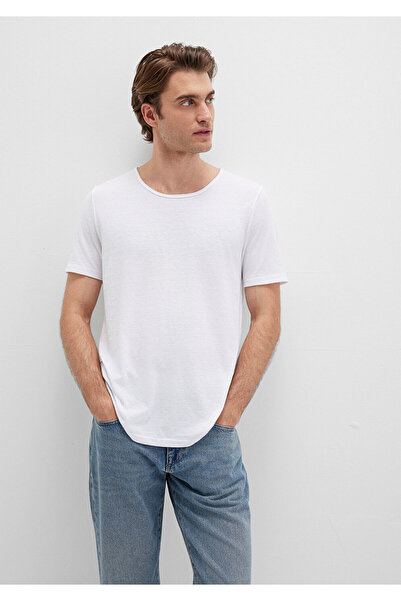 Mavi White Fitted T-Shirt - Collar Detailed, Fitted Cut064019-620