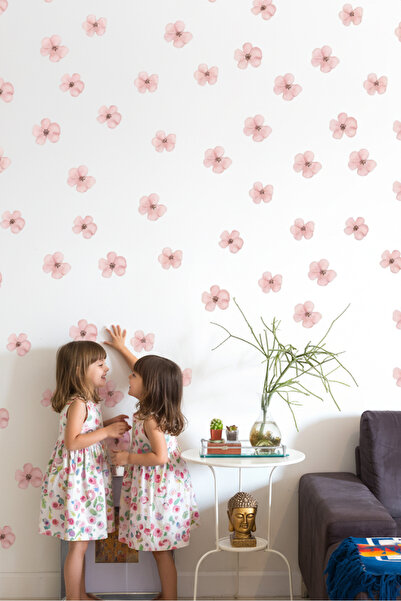 Kt Grup Renkli Minimal Çiçekler 70 Adet Modern Duvar Sticker Seti
