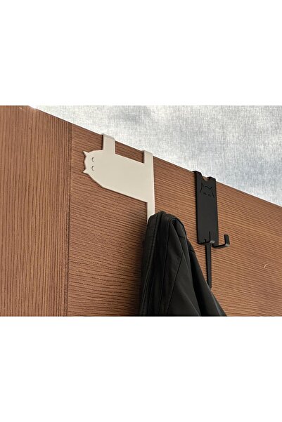 Yöntime Pratik Kullanım Kapı Arkası-Üstü Dolap İçi İkili Kanca Askılık Kedi Figürü İkili