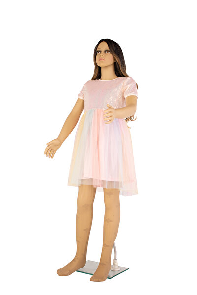 PETRA-ELISA Παιδικό Καλσόν Λύκρα 20 DEN με Σχέδιο Dalia, Μπεζ, 11-13 ani