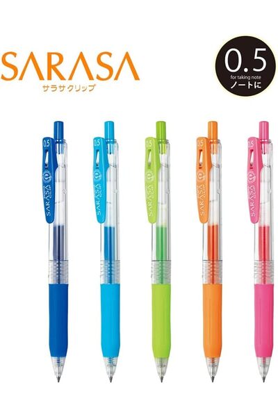 Zebra Technologies ZEBRA Sarasa Clip 0.5, 5 Color Set (JJ15-5CA)