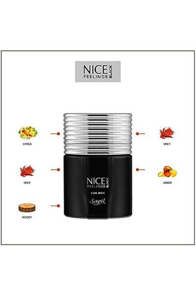 sapil Nice Feelings Black Perfume for Men, 75 ml
