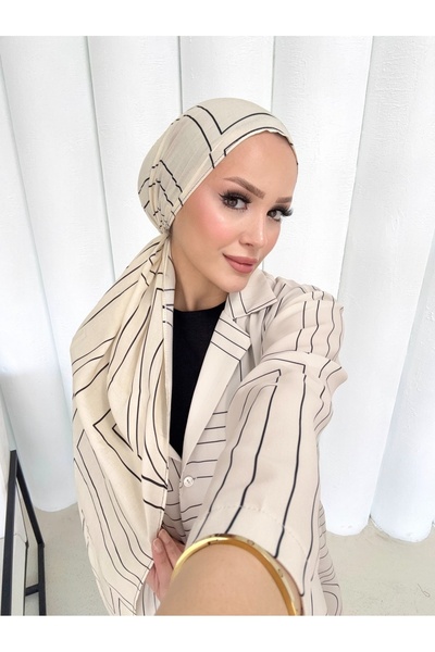 Melike Tatar Desenli Şal 32-504 STD TAŞ