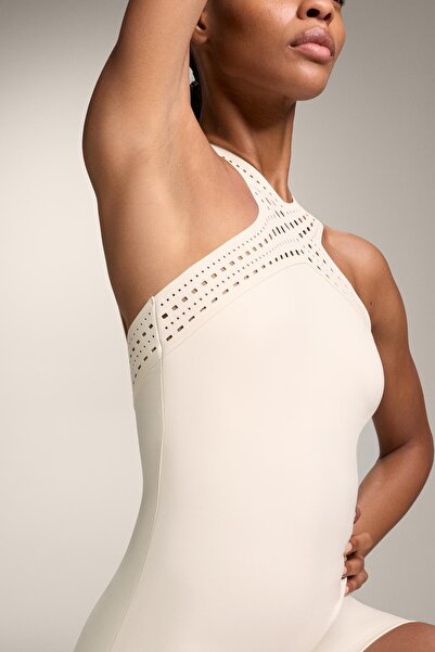 Oysho Compressive cutwork short jumpsuit