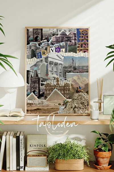 tablodea Tablou poster înrămat retro cu tematică de călătorii, Tablou decorat...