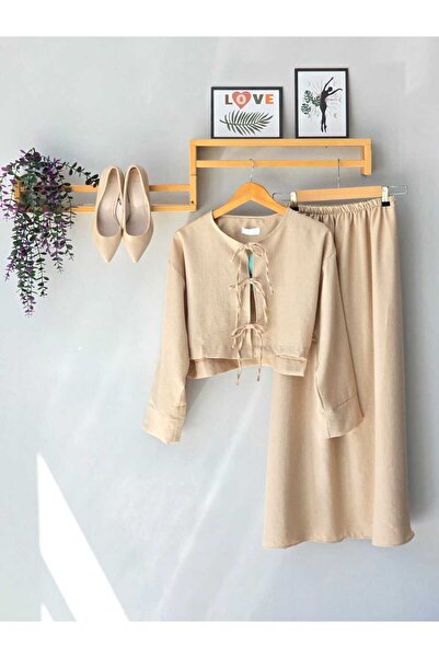 ENDAMIM Linen Skirt Set