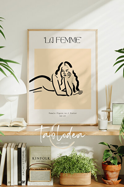 tablodea La Femme Minimalist Çerçeveli Poster Tablo, Bohem Dekoratif Woman Ta...