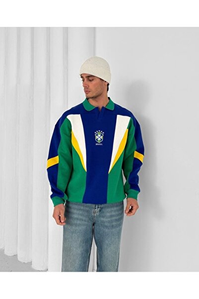 İLKCET MODA Brasil Nakışlı Unisex Oversize Premium Sweatshirt