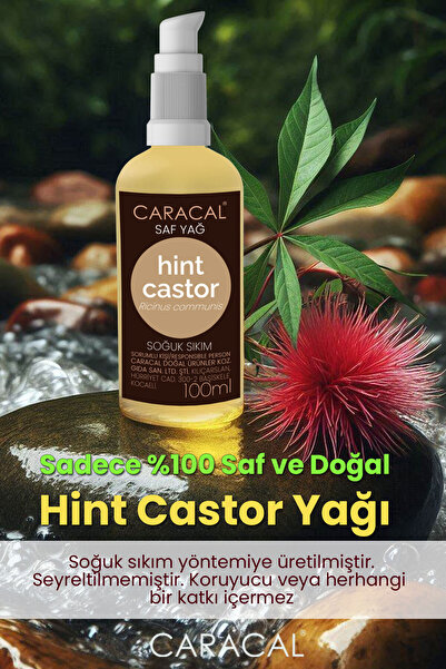 caracal 100ml Saf Hint Yağı Castor Yağı Soğuk Sıkım Kastor Yağı Ricinus Communis Doğal Ve Katkısız