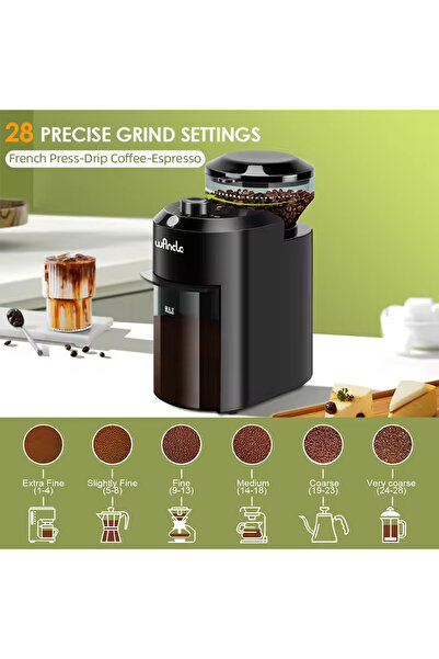 choice2 220V-EU Charger CBG-8000 Wancle Adjustable Electric Burr Coffee Grinder with 28 Precise Grind