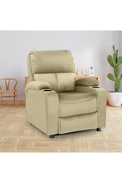 Lazy Vibes كرسي استرخاء كلاسيكي مخملي سينمائي مع سرير - 85×80×101