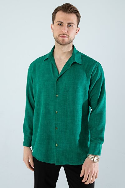 YXC Trend Maker منتج جديد.قميص رجالي كبير الحجم K كتان D ذو ملمس بارز