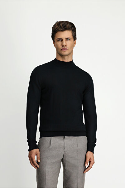 Kiğılı Half Turtleneck Regular Fit Wool Basic Knitted Sweater