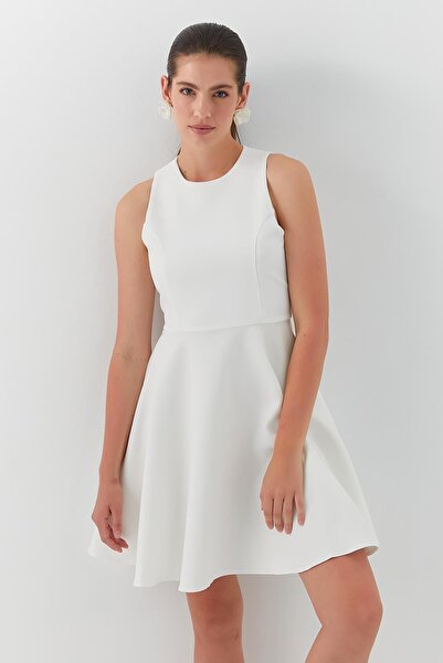 MARKALİSTE Flounced Midi Dress White