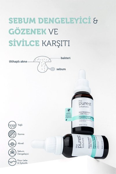 The Purest Solutions AHA + BHA, Niacinamide ve Glycolic Acid Tonik İçerikli Cilt Bakım Seti