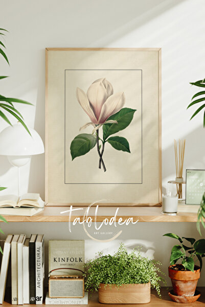 tablodea Tablou cu poster înrămat vintage cu floare de magnolie, pictură mode...