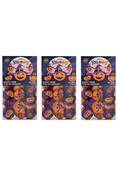 Elit Çikolata Halloween Emoji Sütlü Çikolata 200g 3'lü Set (3X200G) Glutensiz