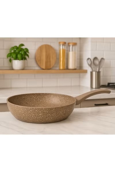 OMS 3210 - 20Cm BROWN Non Stick Granite Frypan - Made in Turkey