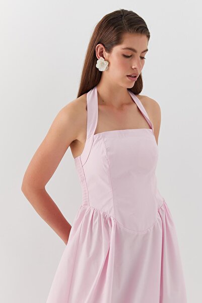 MARKALİSTE Μακρύ φόρεμα σε γραμμή Α με λουράκι ροζ