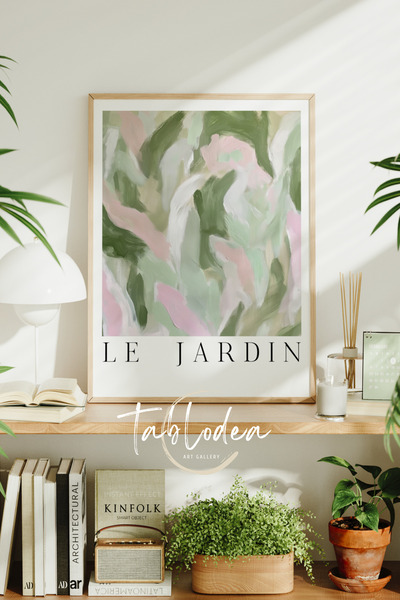 tablodea Uramljeni boemski cvetni apstraktni poster, dekorativna minimalistič...