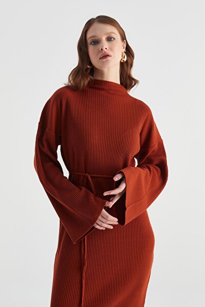 MARKALİSTE Rope Belted Knitwear Dress Tile