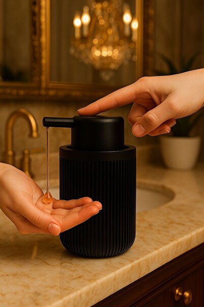 MadaMelya Modern sıvı sabunluk mat çizgili