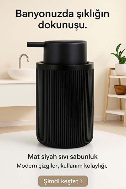 MadaMelya Modern sıvı sabunluk mat çizgili