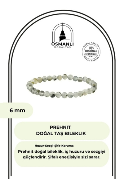 OSMANLI DOĞAL TAŞ Prehnit 6mm Doğal Taş Bileklik