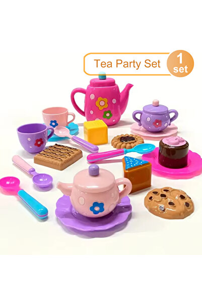Choice طقم شاي للبنات الصغيرات، طقم حفل شاي، طقم شاي للأطفال الصغار يتضمن غلاية، بسكويت، أطفال