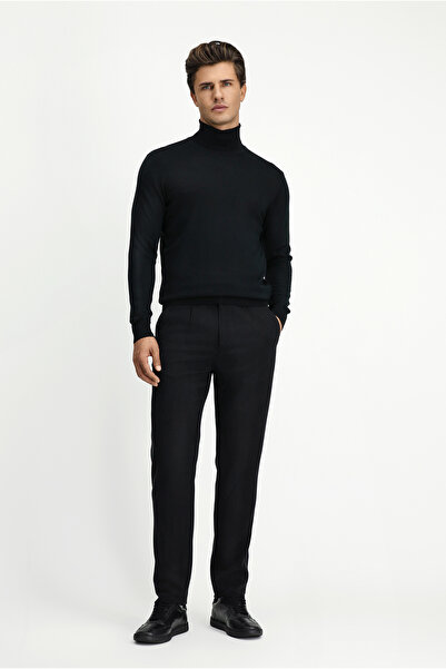 Kiğılı Pulover din lână cu croială obișnuită cu gât