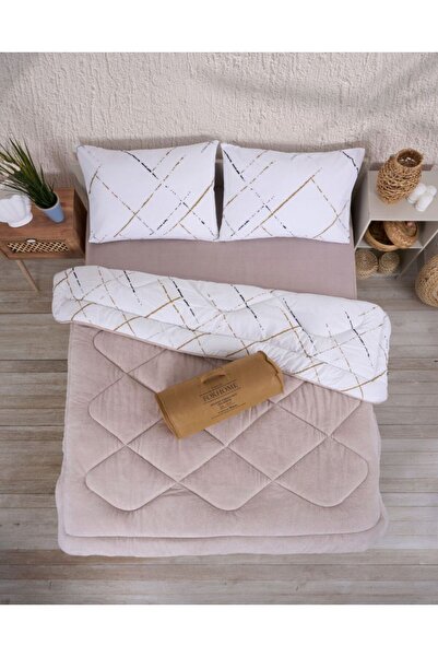 VİLERA HOME Pofuduk Welsoft Double Size Bedspread with Pillowcases