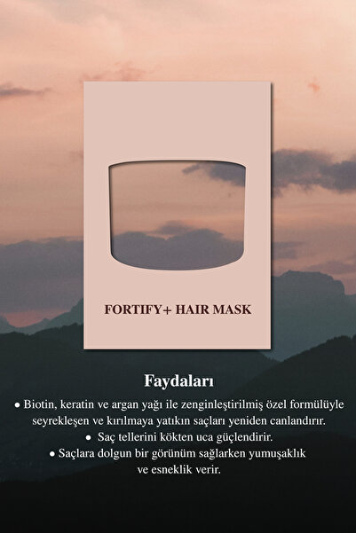 Clara Hygienics Fortify+ Dökülme Karşıtı Saç Maskesi 300 ml - Kökleri Güçlendirici Kırılma Azaltıcı Vegan (Biotin)