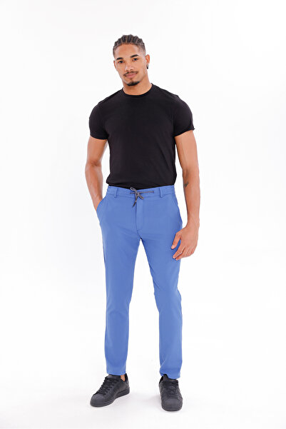 Firststops Pantaloni pentru bărbați, cu aspect de in, confortabili, respirabili, cu șireturi