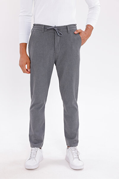 Firststops Чоловічі сірі лляні штани з зручним кроєм, що дихають, на шнурівці