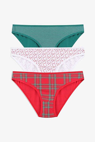 koza iç giyim Kadın 3'lü Pamuklu Basic Külot