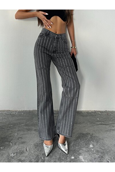 mydukkan.co Jean Palazzo cu diamant afumat - Atingere de spălare