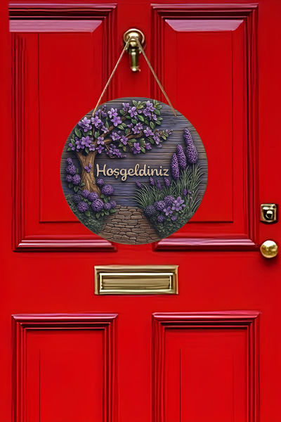 kutuTR Welcome 3D Viewmdf Door Ornament | Hanging, Erasable, Uv Printed Decorative33 cm Ks014