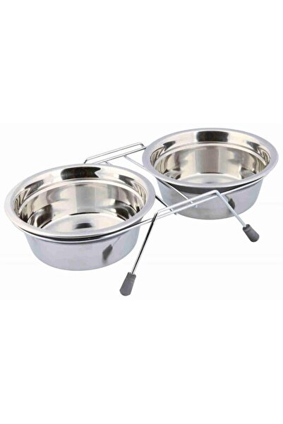 Trixie Mama Su Kabı, Tıkırtısız, Paslanmaz Çelik, 2 x 0,25 lt/ø 11 cm, Gri