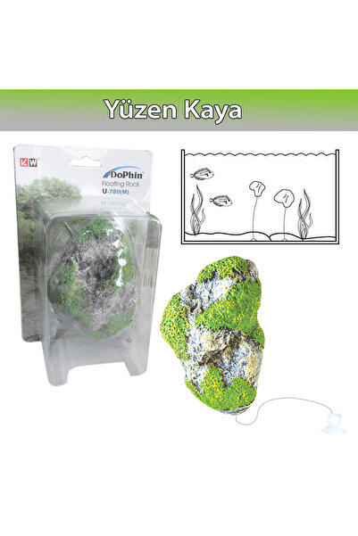 Dophin Yüzen Kaya Akvaryum Dekoru M Ürün Ebatları : 13.5 X 9 X 7 cm