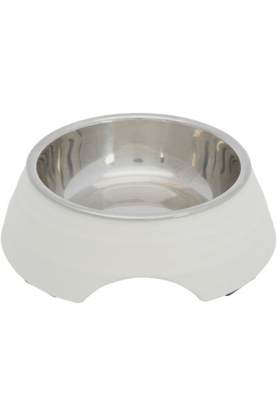 Trixie Köpek Mama ve Su Kabı, Melamin/Paslanmaz Çelik, 0.2lt/ø14cm, Beyaz