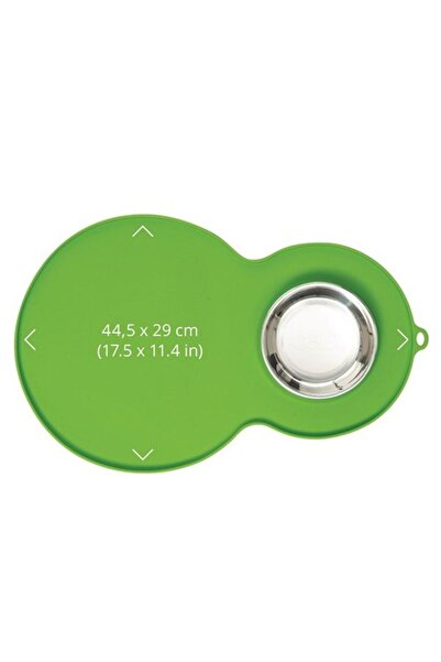 Catit Kedi Suluk Ve Mamalık Altlığı Yeşil Medium Çelik Mama Kabı Ile Birlikte