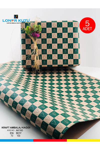 Kraft Kağıt Ambalaj Kağıdı Hediye Kağıdı Kraft Kutu Yılbaşı Çeyiz Paketleme Kağıdı 70x100 (5 ADET)