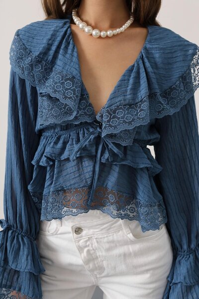 Le Savu SHILSEE ΓΥΝΑΙΚΕΙΑ ΔΑΝΤΕΛΕΣ ΜΠΟΥΛΑΝΤΙΚΗ ΜΠΟΥΛΑΝΤΙΚΗ ΜΠΛΟΥΖΑ ΙΝΔΙΓΟ