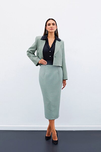 Sateen Fusta Midi Crowbar - VERDE