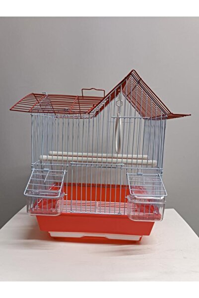 netx Kırmızı Kuş Kafesi Çin Evi 30x23x51 Kanarya Muhabbet Kuşu için
