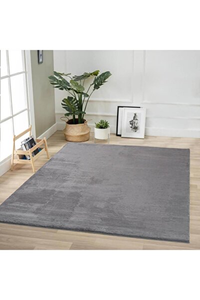 Jassrug Soft Tavşan Tüyü Kürk Halı 160x230 Antrasit