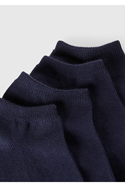 United Colors of Benetton Комплект от 4 къси чорапи до глезена с лого на индиго за момчета