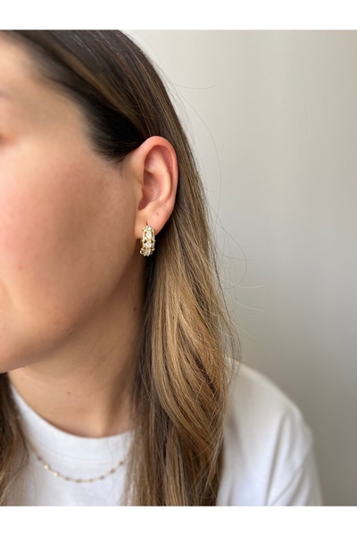 ASNA JEWELLERY Mini Taşlı Halka Küpe Xuping